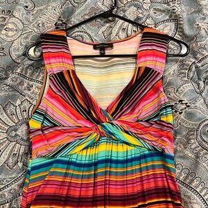 Striped v-neck dress; never worn